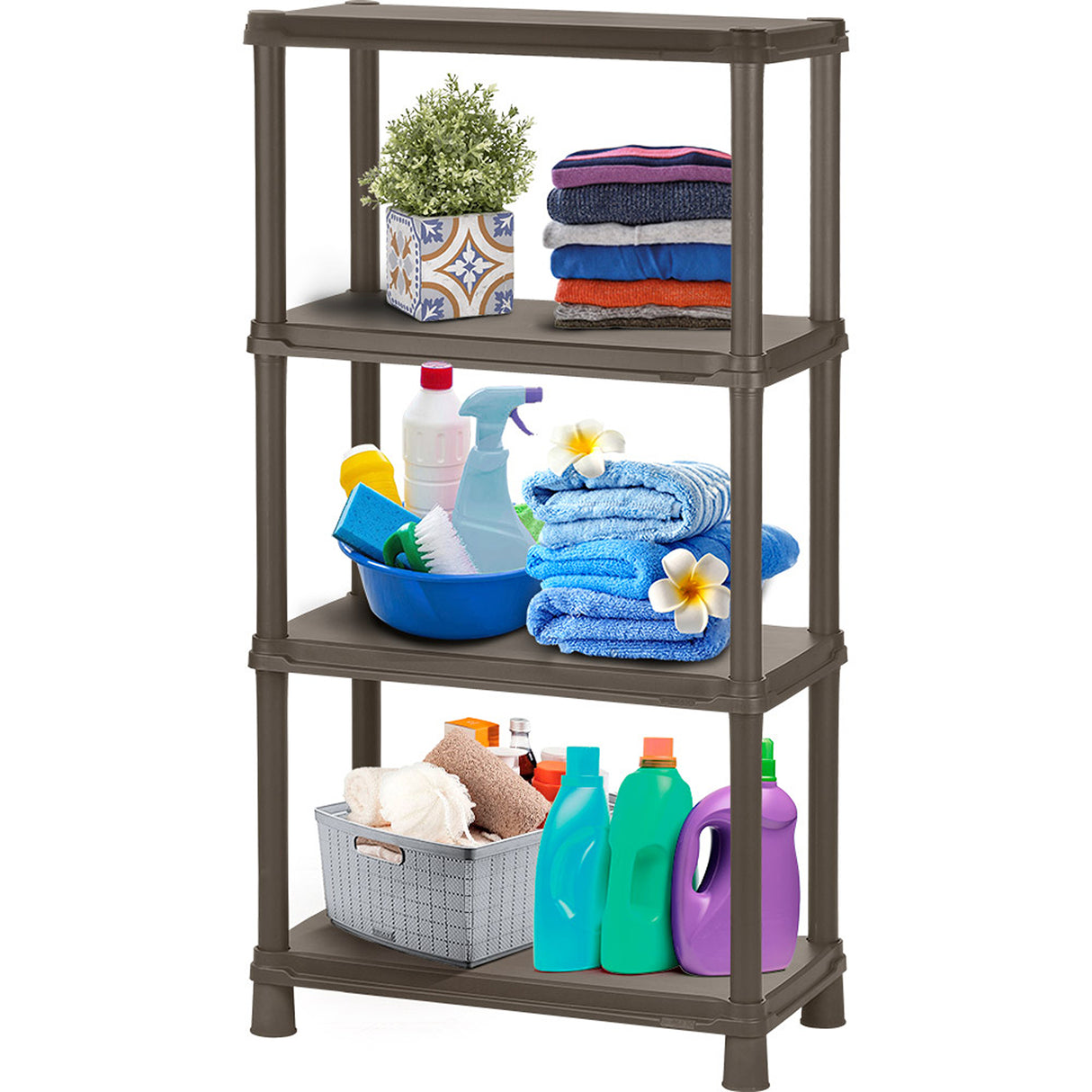 Estante Rimax Solido Moca 71.4x134cm de Cuatro Niveles