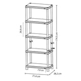 Estante Rimax Solido Gris 71.4x174.5cm de Cinco Niveles