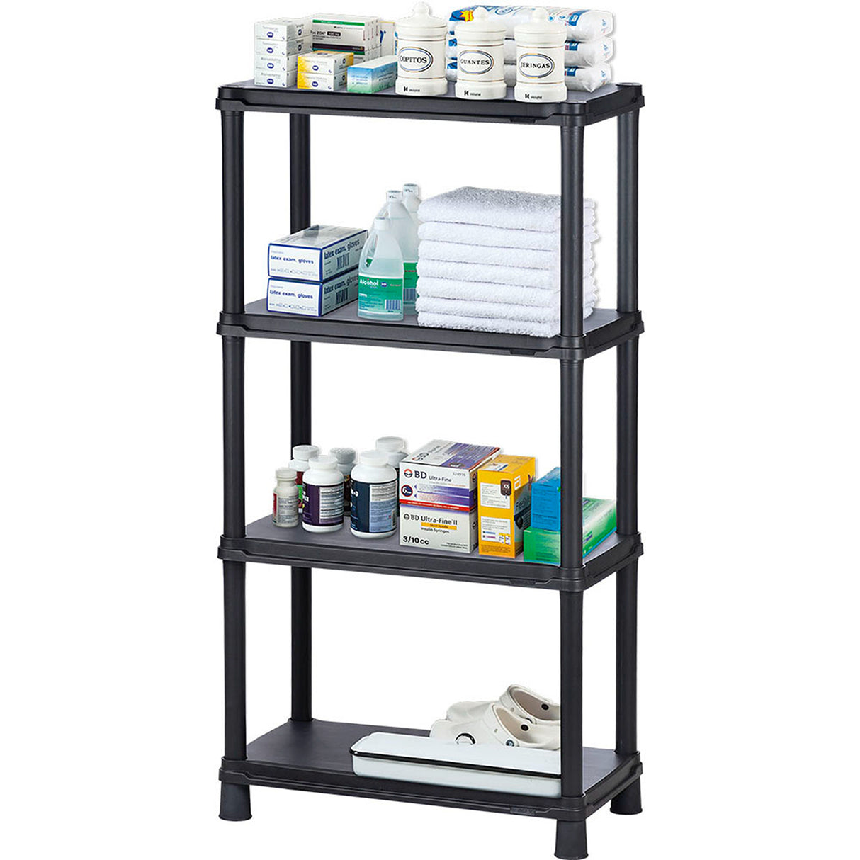 Estante Rimax Solido Negro 71.4x134cm de Cuatro Niveles