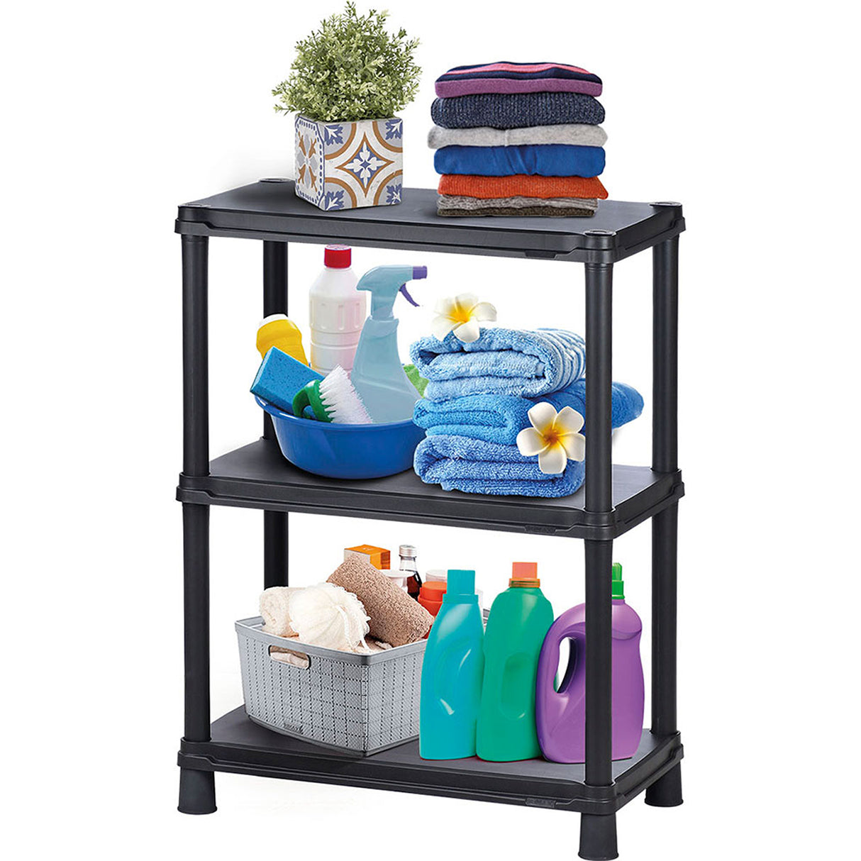 Estante Rimax Solido Negro 71.4x93.4cm de Tres Niveles