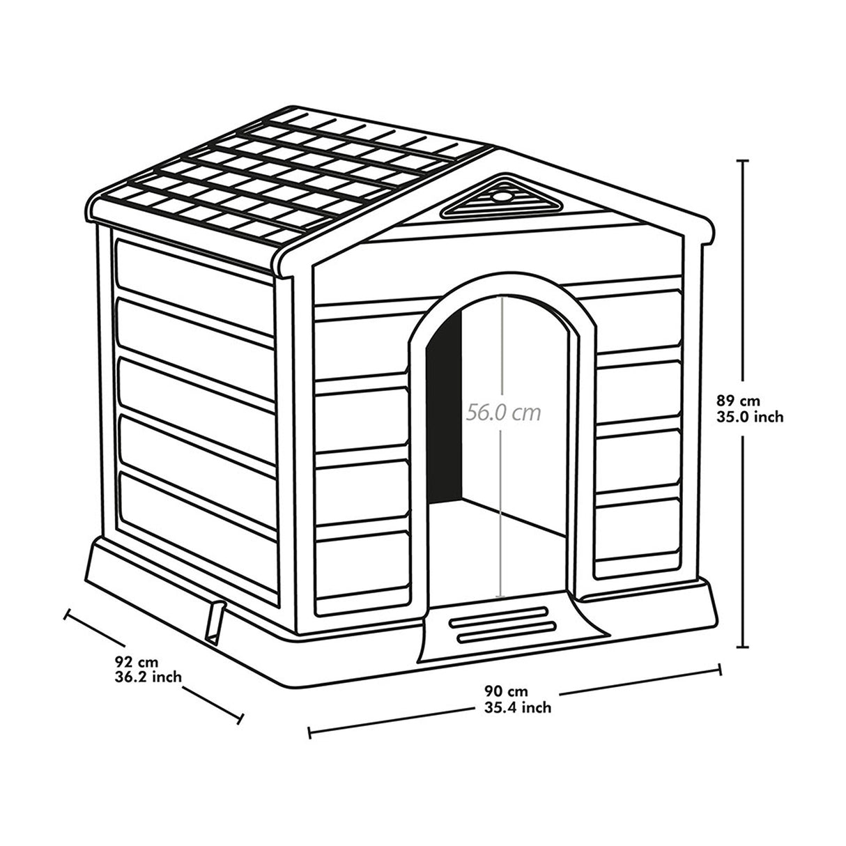 Casa para Perro Rimax Gris y Verde 90x89cm para Perros Medianos y Grandes