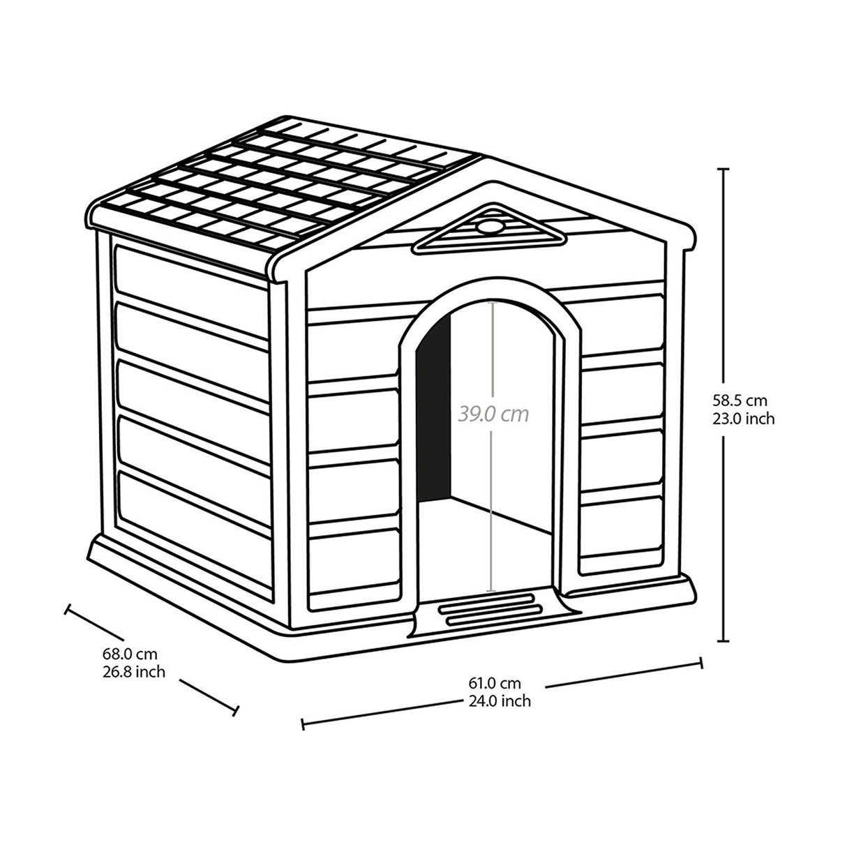 Casa para Perro Rimax Gris y Verde 61x58.5cm para Perros Pequeños