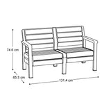 Sofá Rimax Barú Wengue 131.4x74.6cm de Dos Puestos con Apoya Brazos
