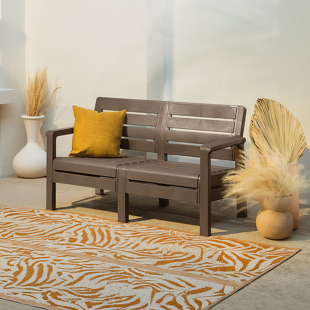 Sofá Rimax Barú Moca 131.4x74.6cm de Dos Puestos con Apoya Brazos