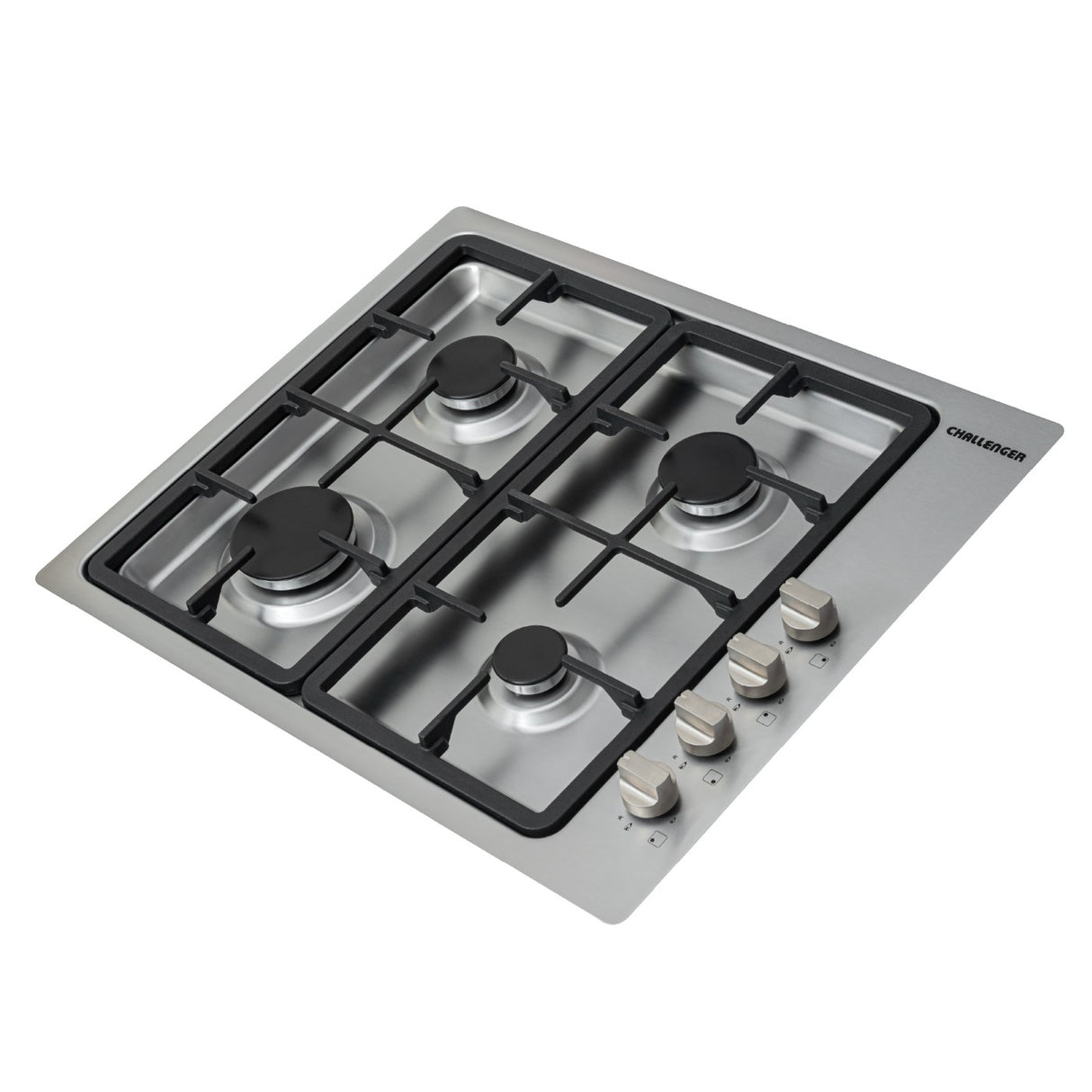 Estufa de Empotrar Challenger Coplanar Acero 61x51cm de Gas Natural con Cuatro Quemadores
