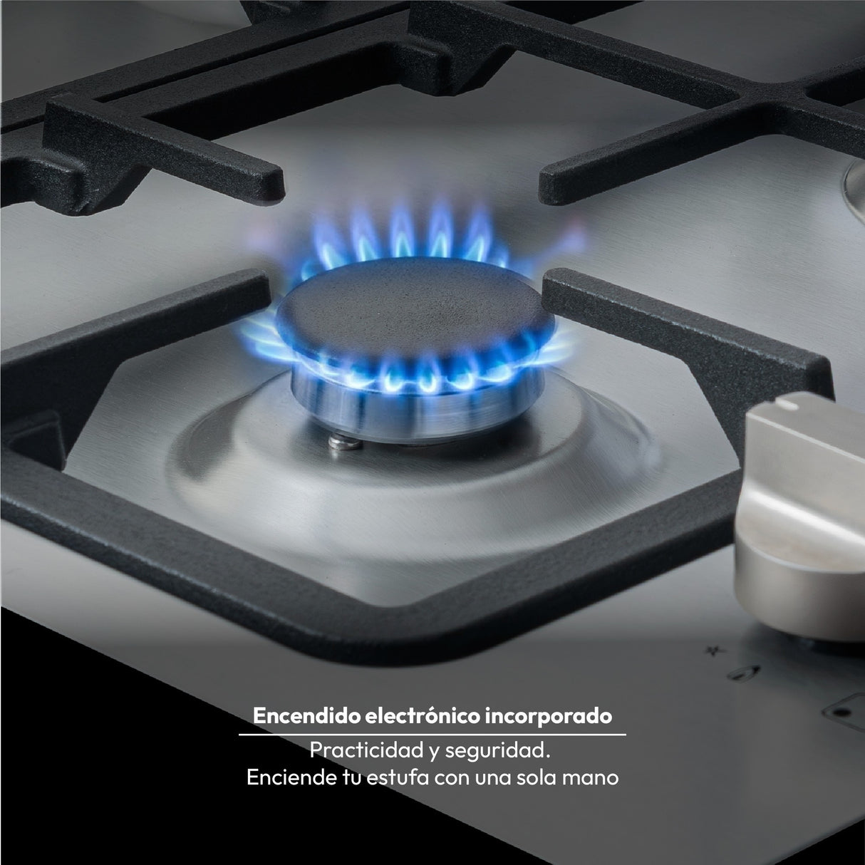 Estufa de Empotrar Challenger Coplanar Acero 61x51cm de Gas Natural con Cuatro Quemadores
