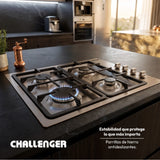 Estufa de Empotrar Challenger Coplanar Acero 61x51cm de Gas Natural con Cuatro Quemadores