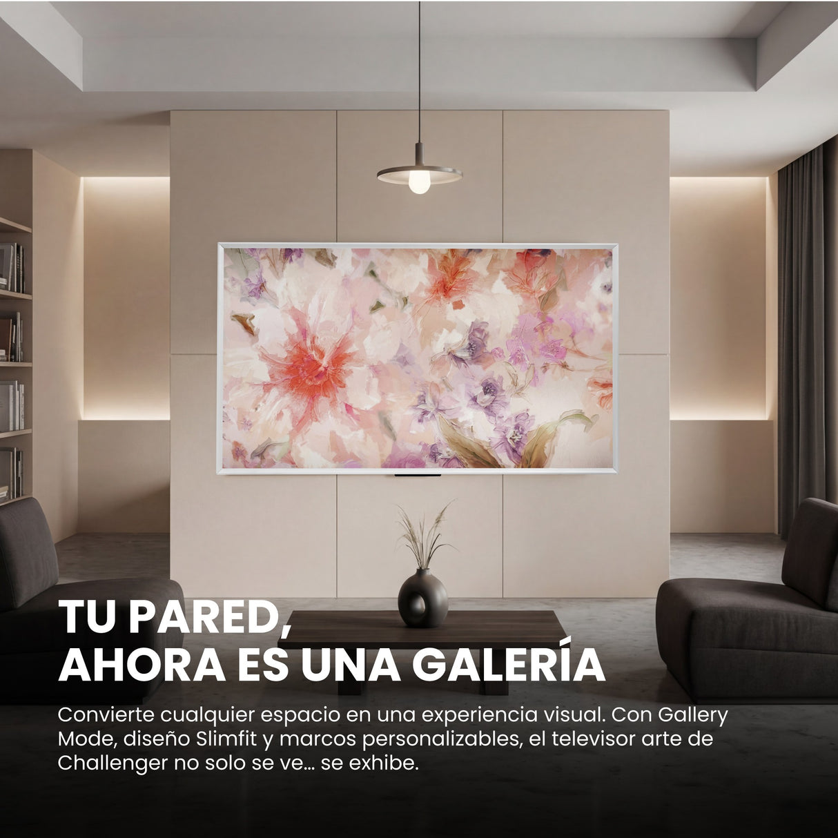 Televisor Challenger Google TV Blanco Mate 146.3x94cm Smart de 65" Pulgadas QLED 4K