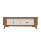 Rack de TV Vivaldi Beige Neutral y Café Claro 200x65.5cm para TV Hasta 75" Pulgadas y con Ranura para Cables