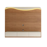 Panel de TV Vivaldi Café Claro y Beige Neutral 200x168cm para TV Hasta 75" Pulgadas con Tres Cajones y con Ranura para Cables