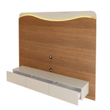 Panel de TV Vivaldi Café Claro y Beige Neutral 200x168cm para TV Hasta 75" Pulgadas con Tres Cajones y con Ranura para Cables