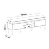 Rack de TV Lumina Pino y Beige 180x62.5cm para TV Hasta 75" Pulgadas y con Ranura para Cables