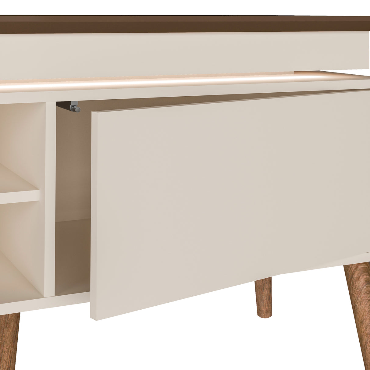 Rack de TV Lumina Pino y Beige 180x62.5cm para TV Hasta 75" Pulgadas y con Ranura para Cables