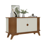 Bifé Vivaldi Beige Claro y Café Claro 140x75cm con Dos Puertas y con Cuatro Compartimientos