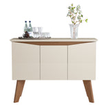 Bifé Oasis Blanco y Café Claro 110x80cm con Tres Puertas y con Seis Compartimientos