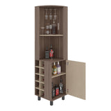 Bar Esquinero Kaia Avellana y Cartagena 45x180cm con Doce Compartimientos y con Diez Portabotellas