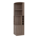 Bar Esquinero Syrah Avellana 46.9x180.6cm con Diez Compartimientos y con Ocho Portabotellas
