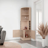 Bar Esquinero Syrah Cartagena 46.9x180.6cm con Diez Compartimientos y con Ocho Portabotellas