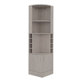 Bar Esquinero Syrah Positano 46.9x180.6cm con Diez Compartimientos y con Ocho Portabotellas