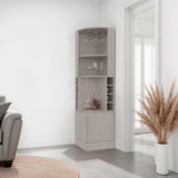 Bar Esquinero Syrah Positano 46.9x180.6cm con Diez Compartimientos y con Ocho Portabotellas