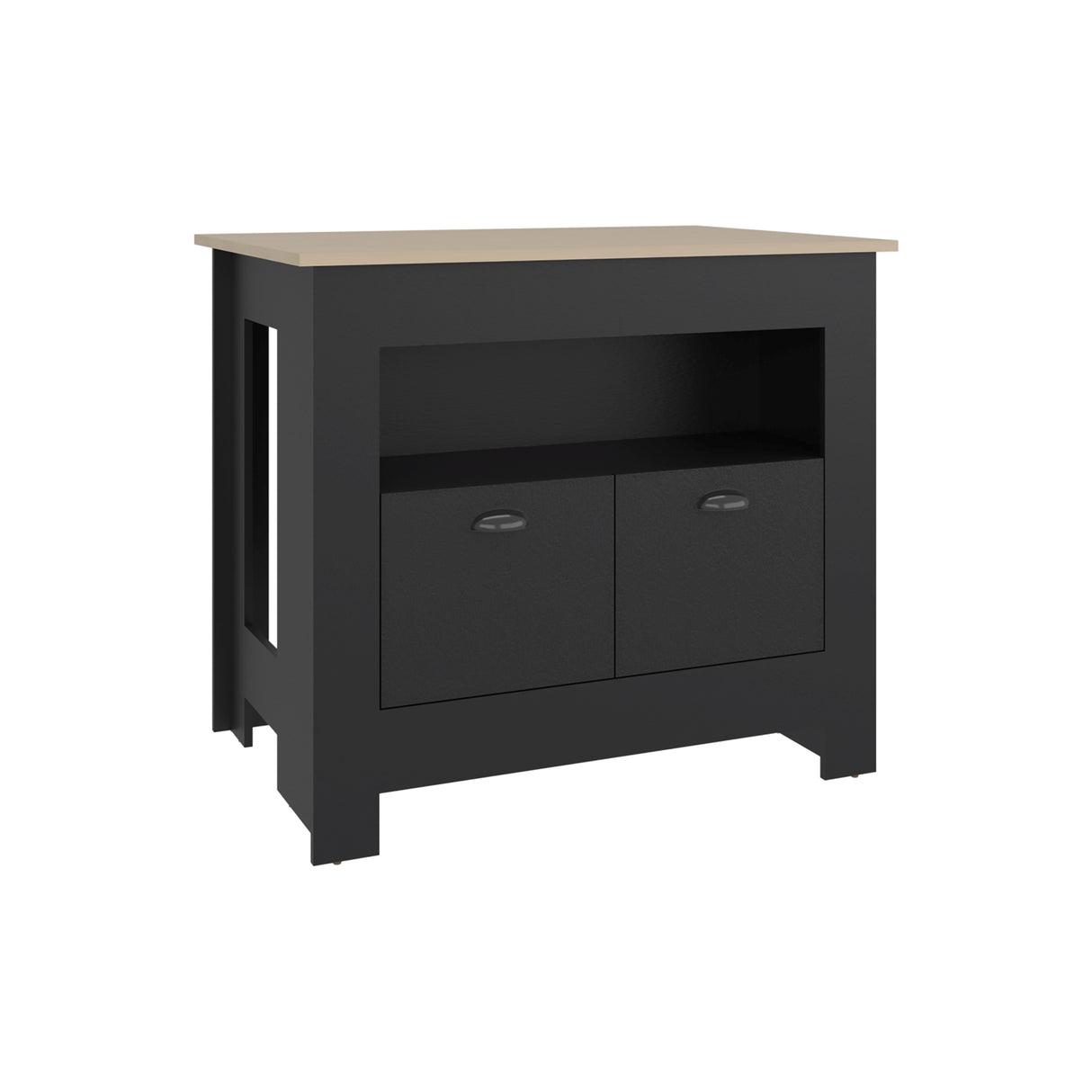 Isla de Cocina Arlet Wengue y Cartagena 103x89.9cm con Tres Compartimientos
