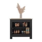 Isla de Cocina Arlet Wengue y Cartagena 103x89.9cm con Tres Compartimientos