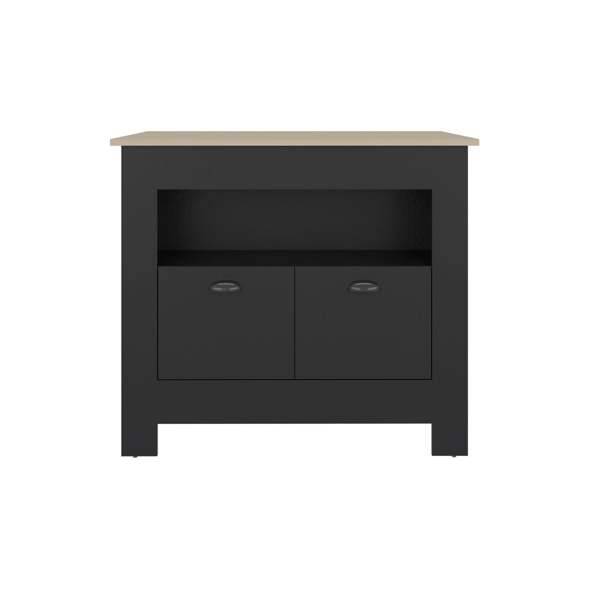 Isla de Cocina Arlet Wengue y Cartagena 103x89.9cm con Tres Compartimientos