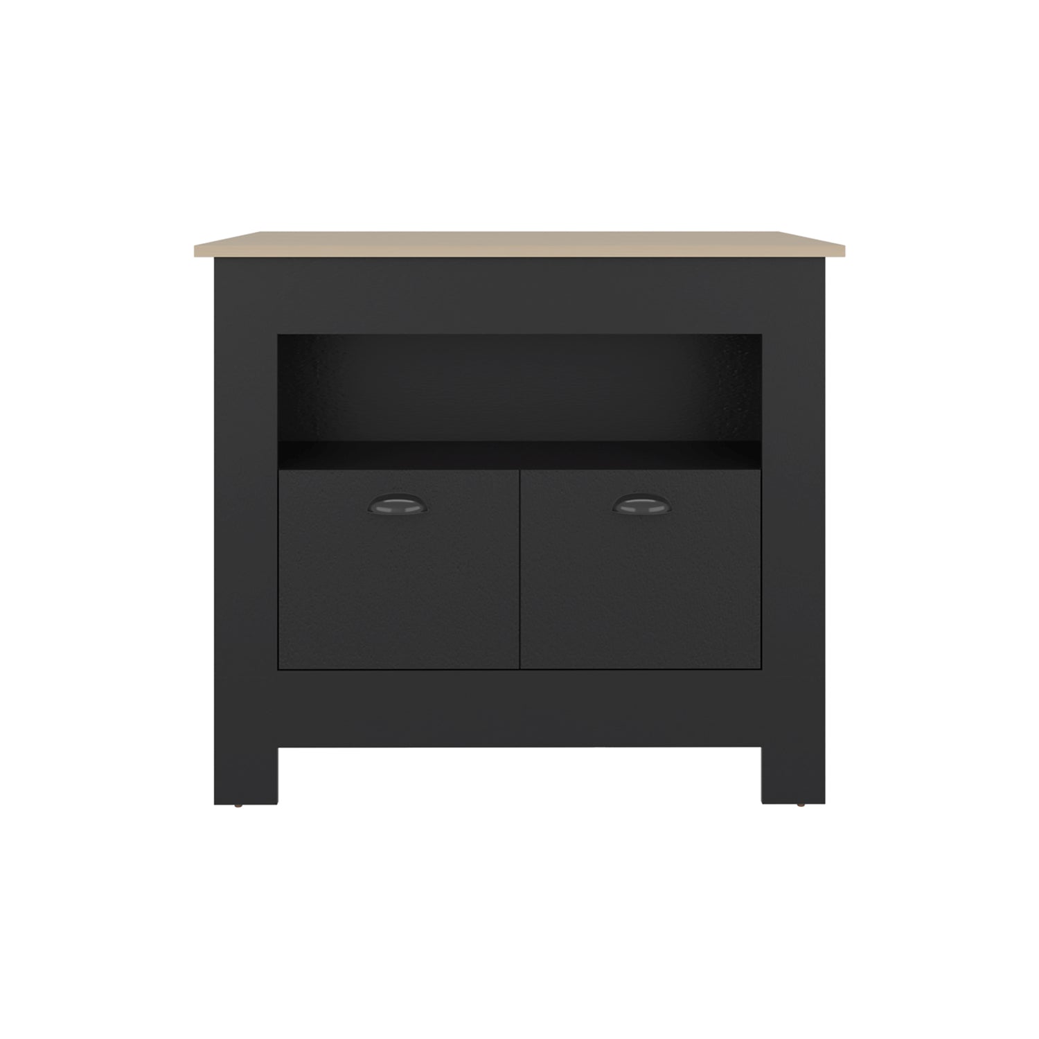 Isla de Cocina Arlet Wengue y Cartagena 103x89.9cm con Tres Compartimientos