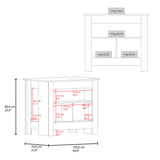 Isla de Cocina Arlet Wengue y Cartagena 103x89.9cm con Tres Compartimientos