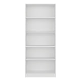 Biblioteca Basica Blanco 74.6x180.7cm Rectangular con Cinco Compartimientos y Cuatro Entrepaños