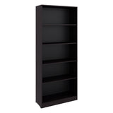 Biblioteca Basica Wengue 74.6x180.7cm Rectangular con Cinco Compartimientos y Cuatro Entrepaños