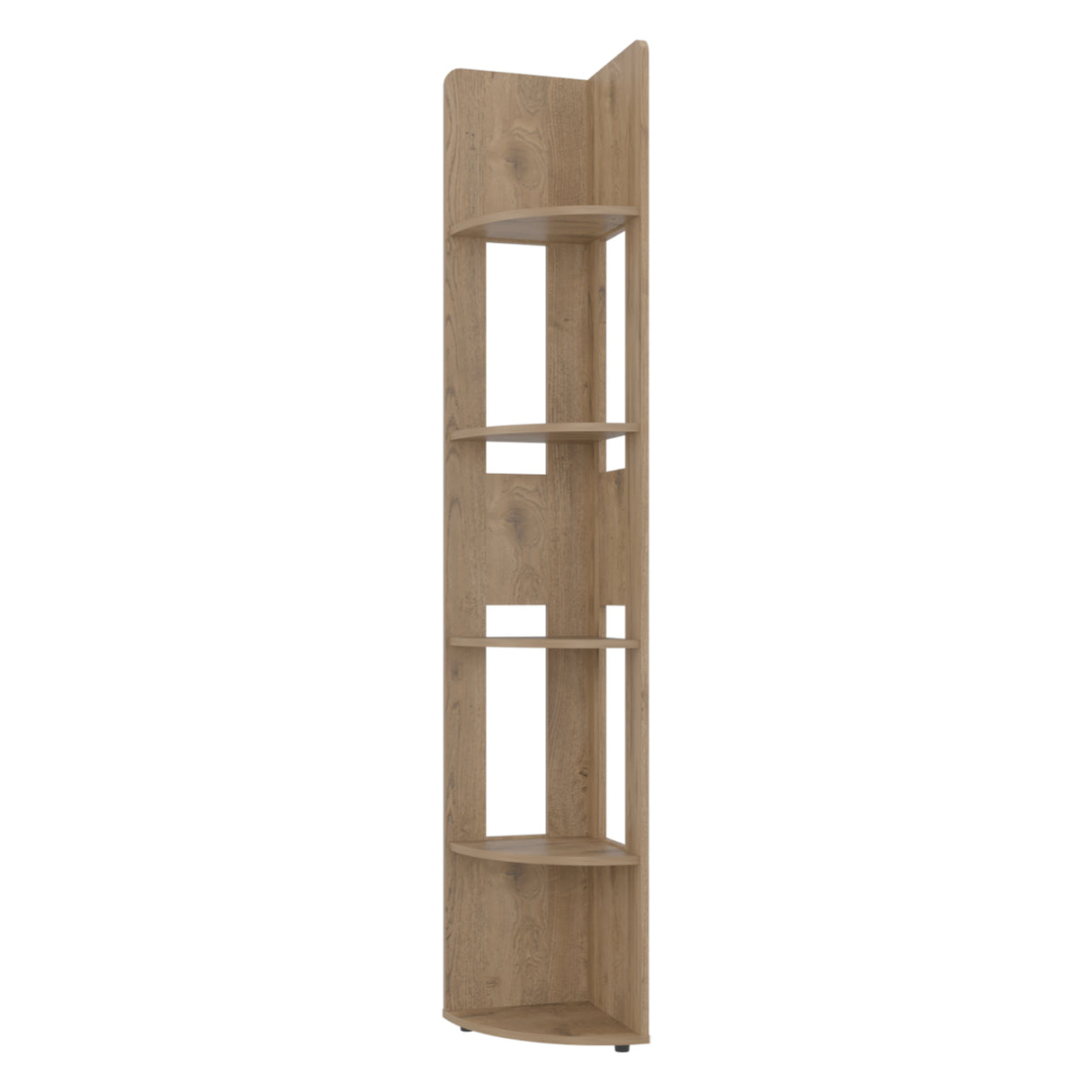 Estante Home E7 Macadamia 30x180.6cm Triangular con Cinco Compartimientos y Cuatro Entrepaños