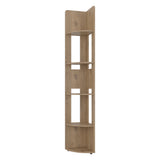 Estante Home E7 Macadamia 30x180.6cm Triangular con Cinco Compartimientos y Cuatro Entrepaños