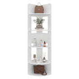 Biblioteca Esquinera Home Dreams Blanco 40x170cm Triangular con Cinco Compartimientos y Cuatro Entrepaños