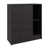 Cajonera Havana Wengue 80x89cm de Cuatro Hileras con Cuatro Cajones