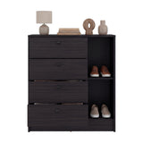 Cajonera Havana Wengue 80x89cm de Cuatro Hileras con Cuatro Cajones
