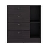 Cajonera Havana Wengue 80x89cm de Cuatro Hileras con Cuatro Cajones