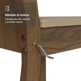 Juego de Comedor Analu Marrón y Beige 136x76cm Rectangular de Seis Puestos con Seis Sillas