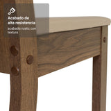 Juego de Comedor Analu Marrón y Beige 136x76cm Rectangular de Seis Puestos con Seis Sillas