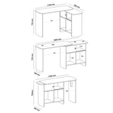 Escritorio Transformable Nomad Café Claro y Beige 118.5x73.5cm con Un Cajón y con Organizador de Libros