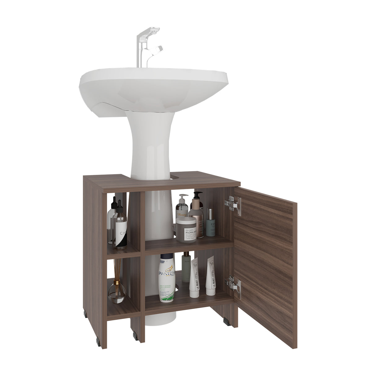 Mueble para Lavamanos Basico Avellana 47x50.5cm Individual sin Lavamanos con Una Puerta