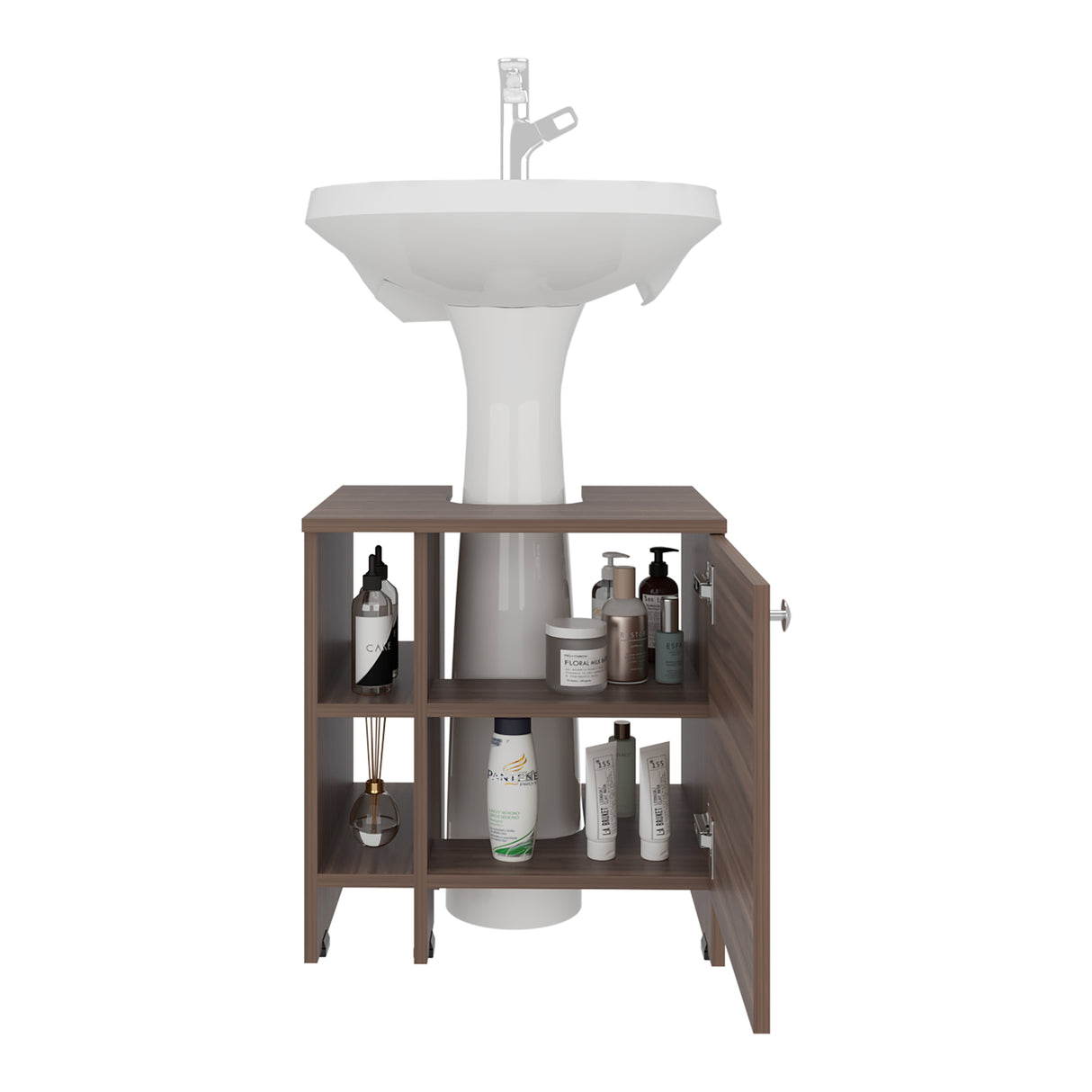 Mueble para Lavamanos Basico Avellana 47x50.5cm Individual sin Lavamanos con Una Puerta