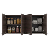 Mueble Superior de Cocina Superior Nogal 120x60cm con Un Entrepaño y con Cuatro Puertas