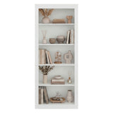 Biblioteca Classic Blanco 74.9x180.8cm Rectangular con Cinco Compartimientos y con Tres Entrepaños