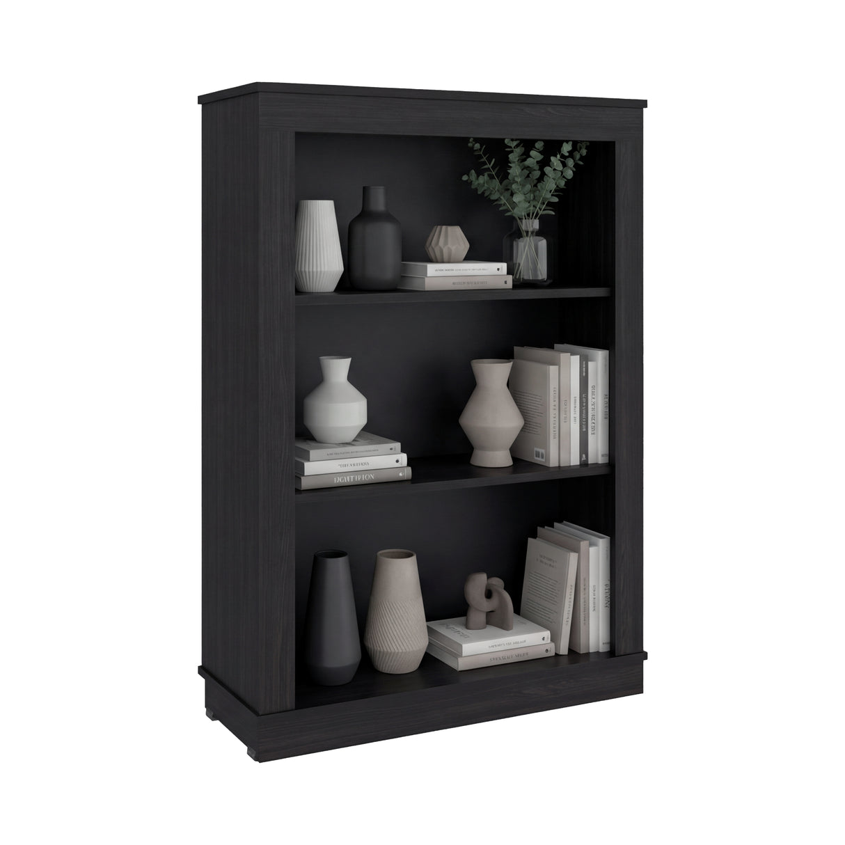 Estantería Classic Wengue 74.9x108.2cm Rectangular con Tres Compartimientos y con Dos Entrepaños