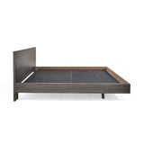 Cama Libia Tabaco y Matiz Wengue 166x90cm para Colchón Queen 160 X 190 Cm con Cabecero