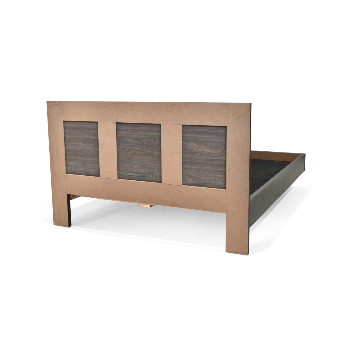 Cama Libia Tabaco y Matiz Wengue 166x90cm para Colchón Queen 160 X 190 Cm con Cabecero