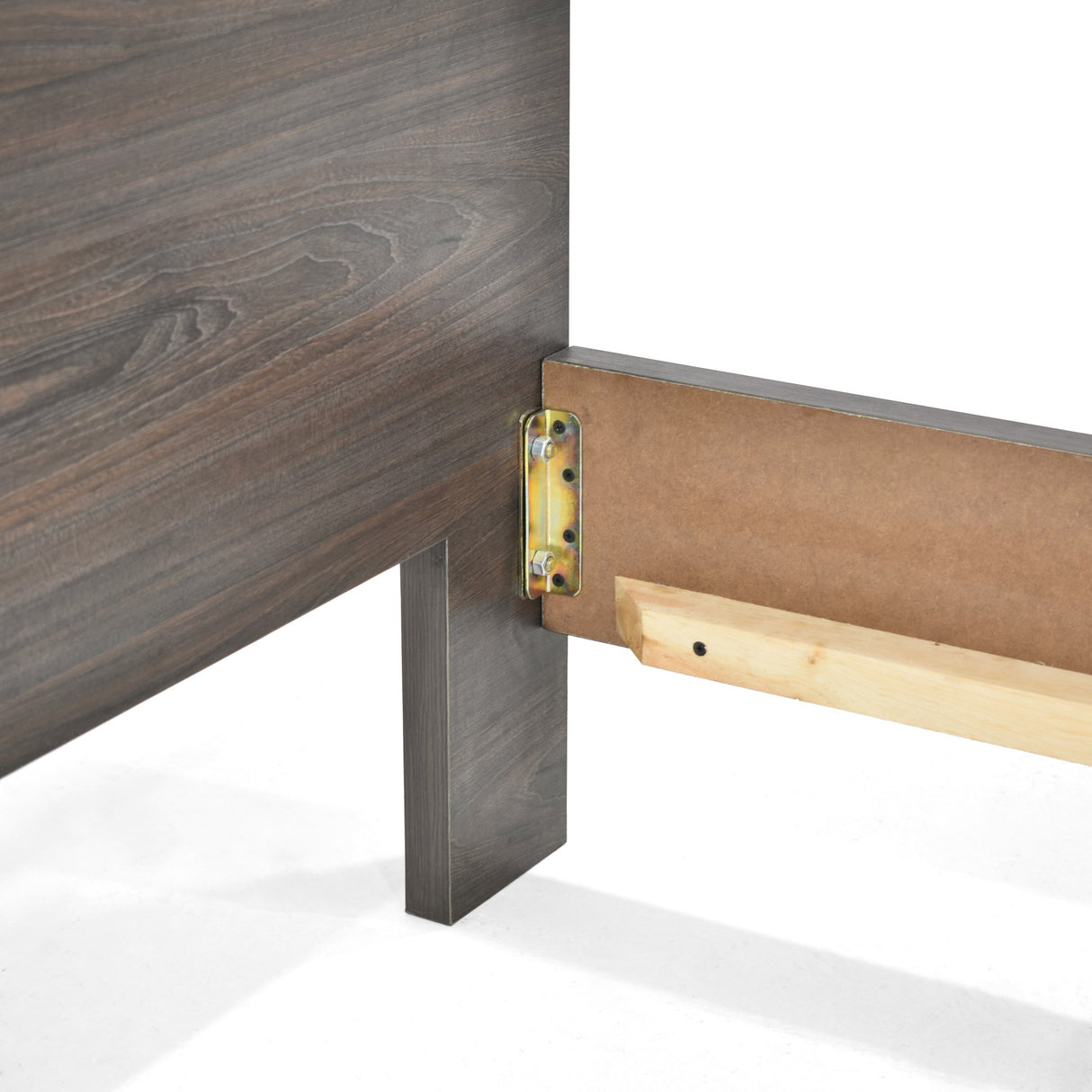 Cama Libia Tabaco y Matiz Wengue 166x90cm para Colchón Queen 160 X 190 Cm con Cabecero