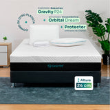 Combo Colchón Enrollado Gravity P24 Blanco Sencillo 100 X 190 Cm Ortopedico Firmeza Medio con Una Almohada Orbital Dream y Un Protector de Colchón