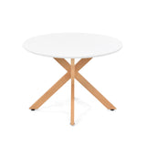 Mesa de Comedor Luxor Blanco y Matiz Natural 105x76.5cm